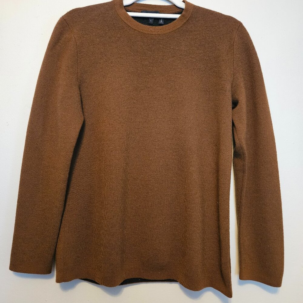Theory DETROE C MILOS M 89% Merino Wool Sweater Brown & Black Size large